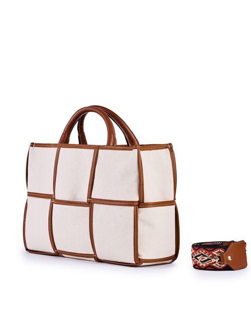 Borsa Melissa Cotton F01 Bianco/Marrone viamailbag | MELISSA COTTONF01